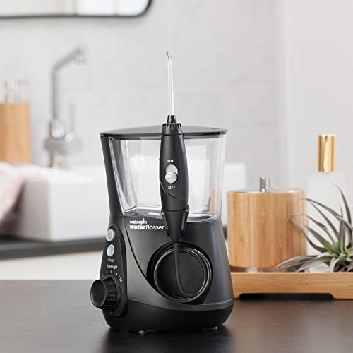Waterpik Ultra Professional Water Flosser with 7 Tips and Advanced Pressure Control System with 10 Settings, Dental Plaque Removal Tool, Black (WP-662UK) (2pin UK Bathroom Plug) - FoxMart™️ - Waterpik